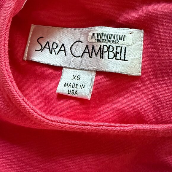 Pink Sleeveless Scalloped Hem Dress By Sara Campbell XS Made In USA - Picture 3 of 6